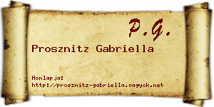 Prosznitz Gabriella névjegykártya